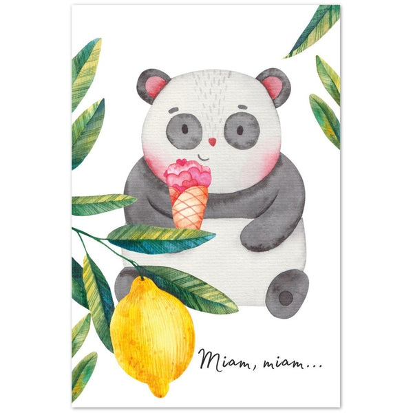 Affiche animaux panda miam miam Print Material Gelato 