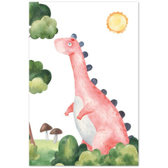 Affiche dinosaure rose Charade et Compagnie 40 x 60 cm 