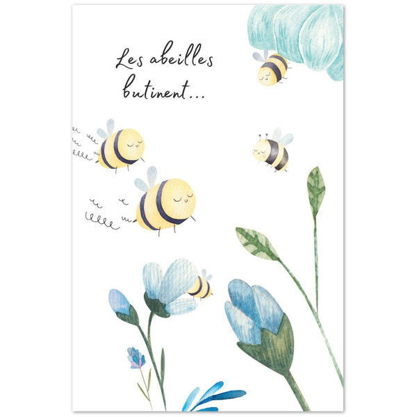 Affiches animaux abeilles qui butinent Print Material Gelato 