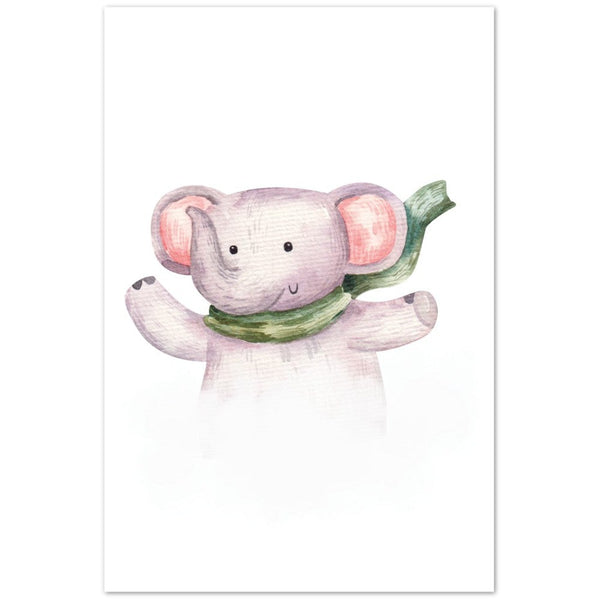 Affiches animaux elephant echarpe chambre bebe Print Material Gelato 